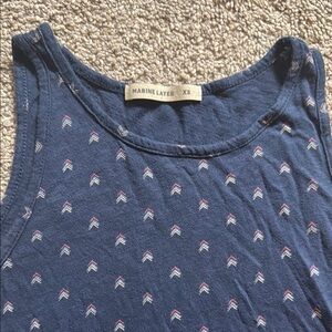 Marine Layer Blue Patterned Tank Top